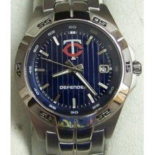 Minnesota Twins Fossil Watch. Mens Three Hand Date Logo Watch MLB1046