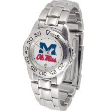 Mississippi Ole Miss Rebels Womens Steel Sports Watch