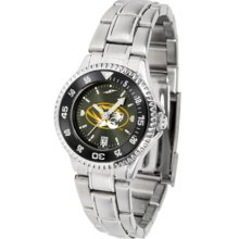 Missouri Tigers Competitor AnoChrome Ladies Watch with Steel Band and Colored Bezel