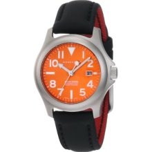 Momentum Women's 1M-Sp01o12b Atlas Orange Dial Black Touch Leather Watch