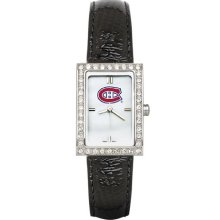 Montreal Canadiens Women's Black Leather Strap Allure Watch