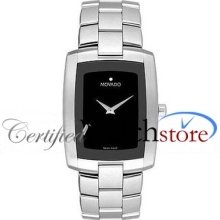 Movado 0605377 Watch Eliro Mens Black Dial Quartz Movement 605377