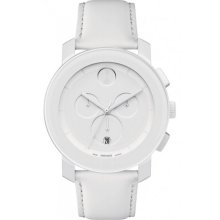 Movado Bold Large White Chronograph Unisex Watch 3600025