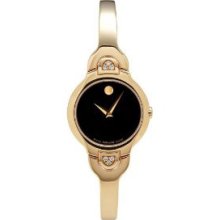 Movado Women's Kara Diamond Accented Bangle Bracelet Watch 0605490