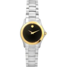 Movado Women's Military Swiss Quartz Black Dial Two-tone Watch