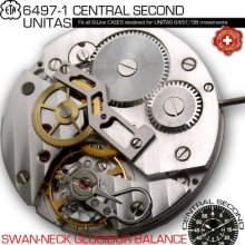 Movement Unitas Eta 6497-1, Central Second, Swan Neck, Glucydur Screw Balance