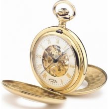 MP00713-01 Rotary Mens Gold Plated Pocket Watch