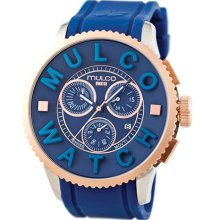 Mulco Stainless Steel Chronograph atch D Collection Blue Dial Silver