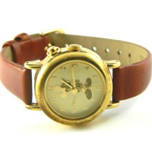 Musical Mickey Mouse Embossed Ladies Watch / Battery