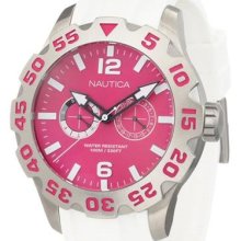 Nautica Women's Sport N16619G White Resin Quartz Watch with Pink Dial