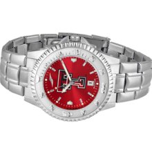 NCAA Texas Tech University Mens Stainless Watch COMPM-A-TTR - DEALER