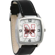 Nebraska Corn husker watch : Nebraska Cornhuskers Leather Banded Retro Watch