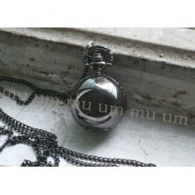 Necklace Pendant Silver Shell Pocket Watch Quartz Cheap Chain Wp129