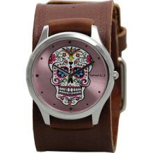 Nemesis Women's Pink Sugar Skull Watch (Nemesis Women's Pink Sugar Skull Leather Cuff Watch)