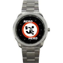 Nerd Herd Geek Tech Support Buy More Chuck Sport Metal Watches