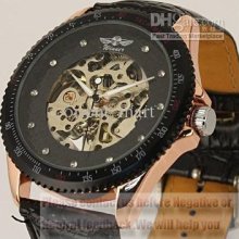 New Arrival New Fashion Automatic Mechanical For Men Black Leather S