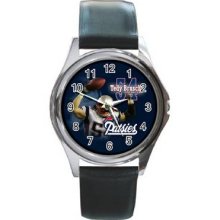 New England Patriots Unisex Silver-Tone Round Metal Watch 12