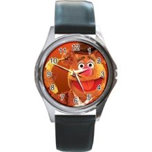 NEW* HOT FOZZIE BEAR THE MUPPETS Round Metal Watch - Silver Tone - Silver