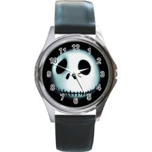 NEW* HOT JACK SKELLINGTON Round Metal Watch - Silver Tone - Silver