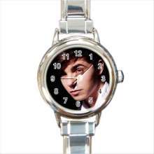 NEW* HOT NATHAN SYKES THE WANTED Round Italian Charm Wrist Watch Gift - Stainless Steel - Silver