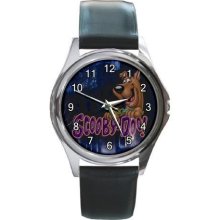 NEW* HOT SCOOBY DOO 002 Round Metal Watch LeatherBand - Leather - Silver