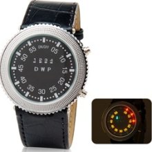 New Japanese Movement Water Resistant (LED Watch) with Faux Leather Strap Black