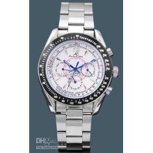 New Ks Six-pin Fashion Movement Mechanical Chronograph White Stainle