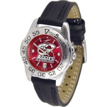 New Mexico State Aggies NCAA AnoChrome Sport Ladies Watch (Leath