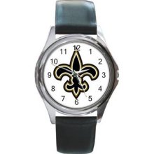 New Orleans Saints Unisex Silver-Tone Round Metal Watch 07