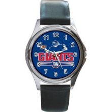 New York Giants Unisex Silver-Tone Round Metal Watch 05