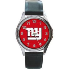 New York Giants Unisex Silver-Tone Round Metal Watch 04