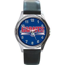 New York Giants Unisex Silver-Tone Round Metal Watch 03