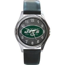 New York Jets Unisex Silver-Tone Round Metal Watch 04