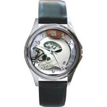 New York Jets Unisex Silver-Tone Round Metal Watch 09