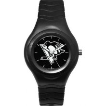 NHL - Pittsburgh Penguins Shadow Black Sports Watch with White Logo