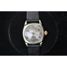 Nice Vintage Elgin Green Gold Filled Military Style Wristwatch From 1926