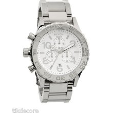 Nixon 42-20 Chrono A037 945 White Polish Watch A037945 A037-945