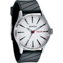 Nixon Men's A027100-00 Black Polyurethane Quartz Watch with White ...