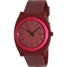 Nixon Men's Time Teller A1191298-00 Red Rubber Quartz Watch with Red Dial