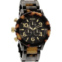 Nixon The 42-40 Chrono Watch in All Black/Tortoise