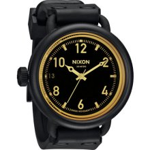 Nixon 'The October' Watch Matte Black/ Orange Tint