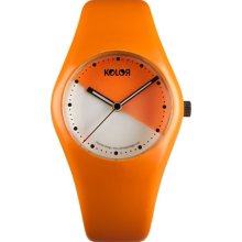 Noon Copenhagen Womens Kolors Plastic Watch - Orange Rubber Strap - White Dial - 01-045