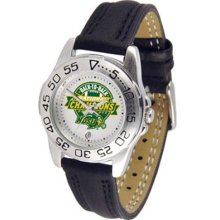 North Dakota State Bison NDSU Womens Leather Wrist Watch