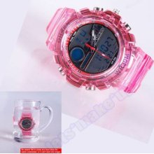 Ohsen Digital Day/date Quartz Waterproof Alarm Sport Women Girls Gift Watch