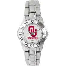 Oklahoma Sooners Ladies Gameday Sport Watch With Stainless Steel Band