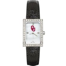 Oklahoma Women's Black Leather Strap Allure Watch