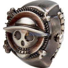 One Piece Quartz Movement Analog Finger Ring Watch with Copper Plated Alloy Strap