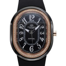 ONISS ON626-LRG/BK/BK/W Swiss Movement Ladies Watch