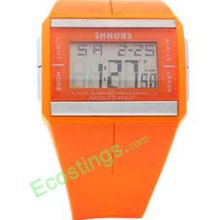 Orange Stylish Sports Waterproof Digital Multifunction Wrist Watches