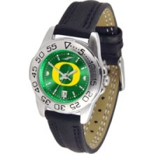 Oregon Ducks NCAA AnoChrome Sport Ladies Watch (Leather Band)